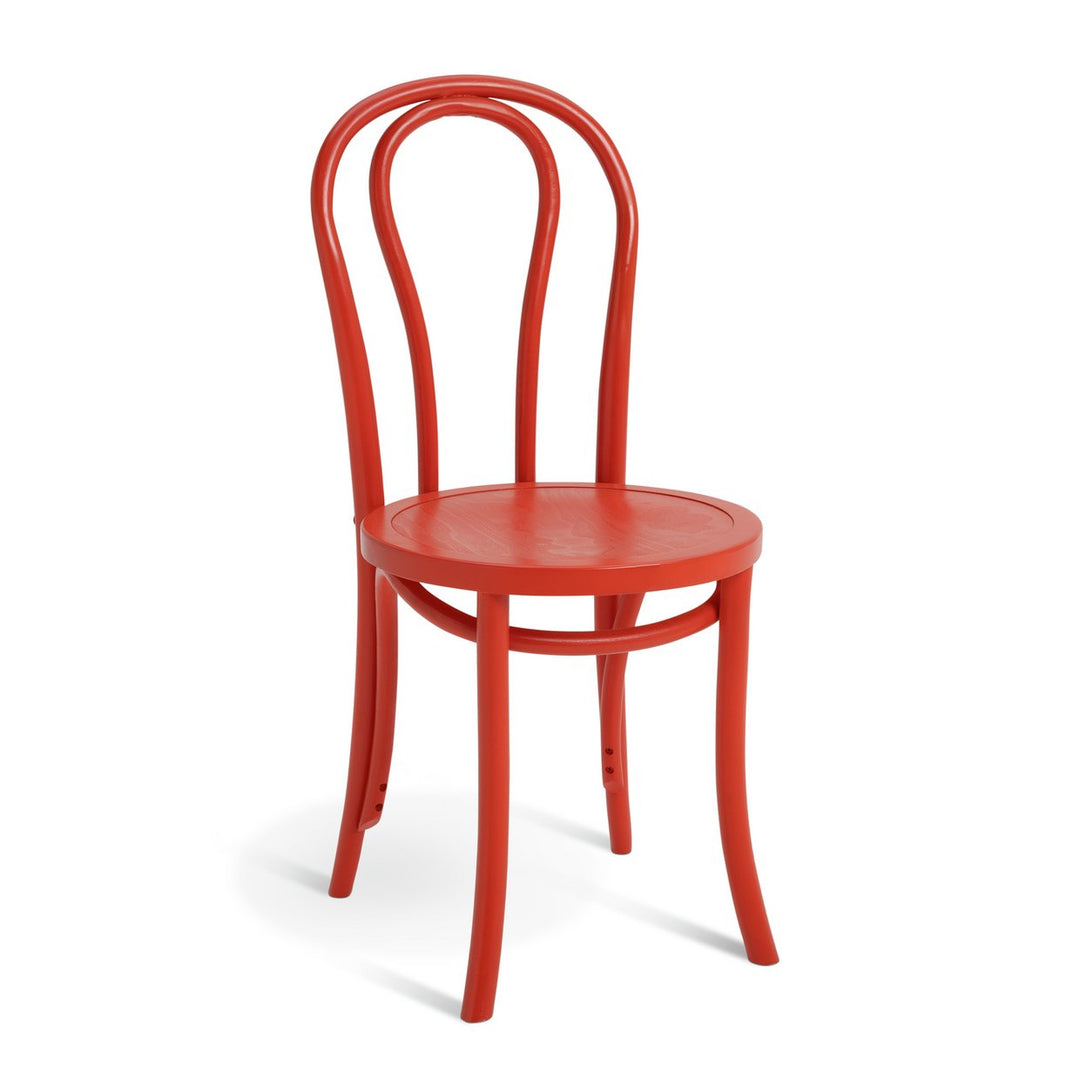 Habitat 60 Larsa Pair of Solid Wood Dining Chairs - Red