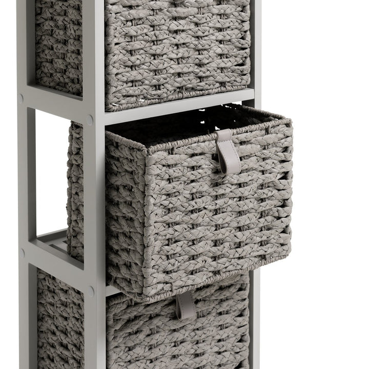 Home 2 & 3 Drawer Woven Bathroom Storage Unit - Grey