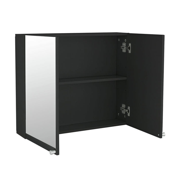 Home Prime 2 Door Mirrored Cabinet - Black