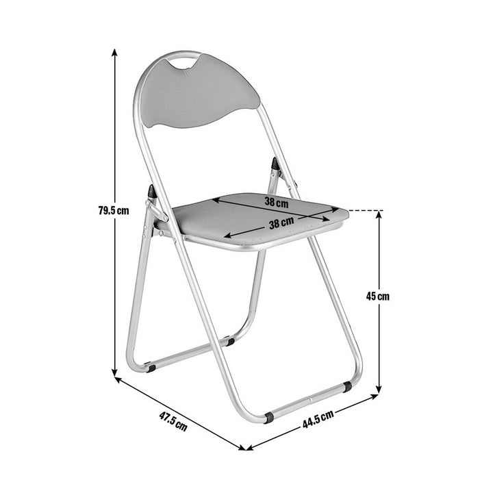 Home Padded Faux Leather Folding Office Chair - White