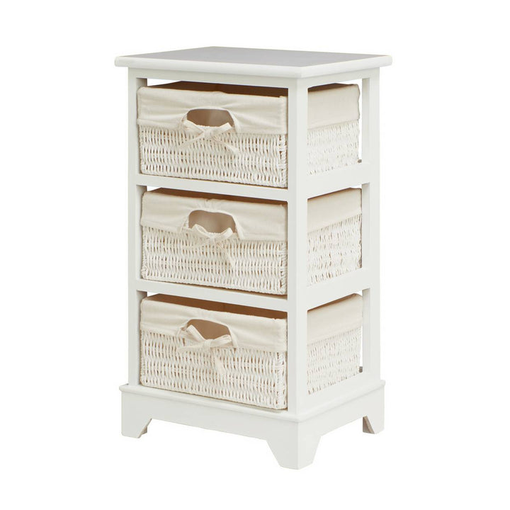 Home Isla Storage Unit with 3 Baskets - White