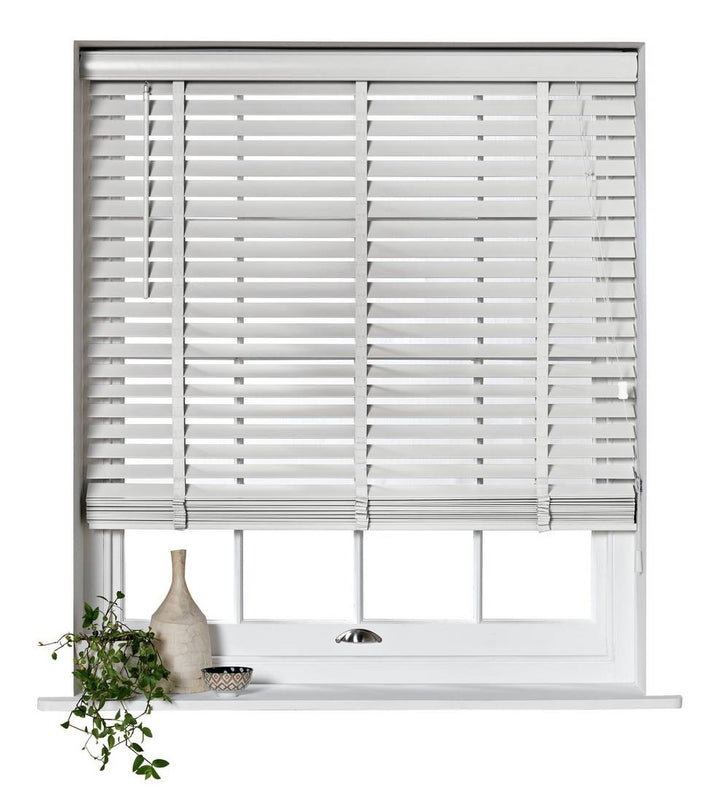 Home Elliott 50mm Wooden Tape Venetian Blind - White