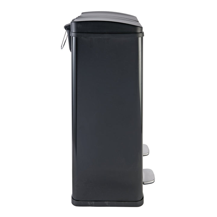 Home 55 Litre 2 Compartment Recycling Bin - Black