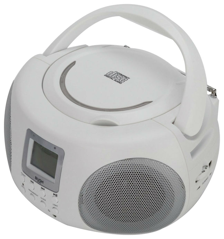 Bush Party Light Up FM Boombox CD Player - White