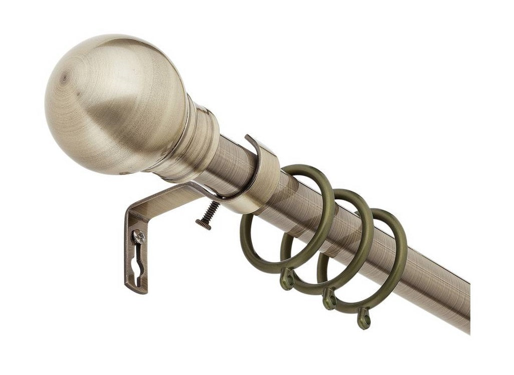 Home Extendable Metal Ball Curtain Pole - Antique Brass