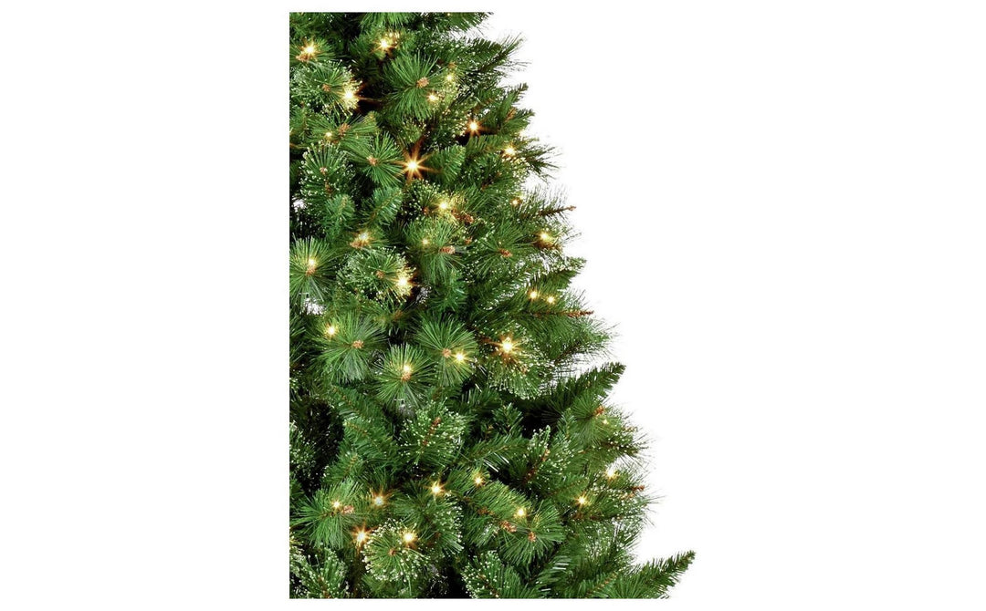 Premier Decorations Ridgemere Pre-Lit Pine Dew Drop Tip Christmas Tree - 7ft