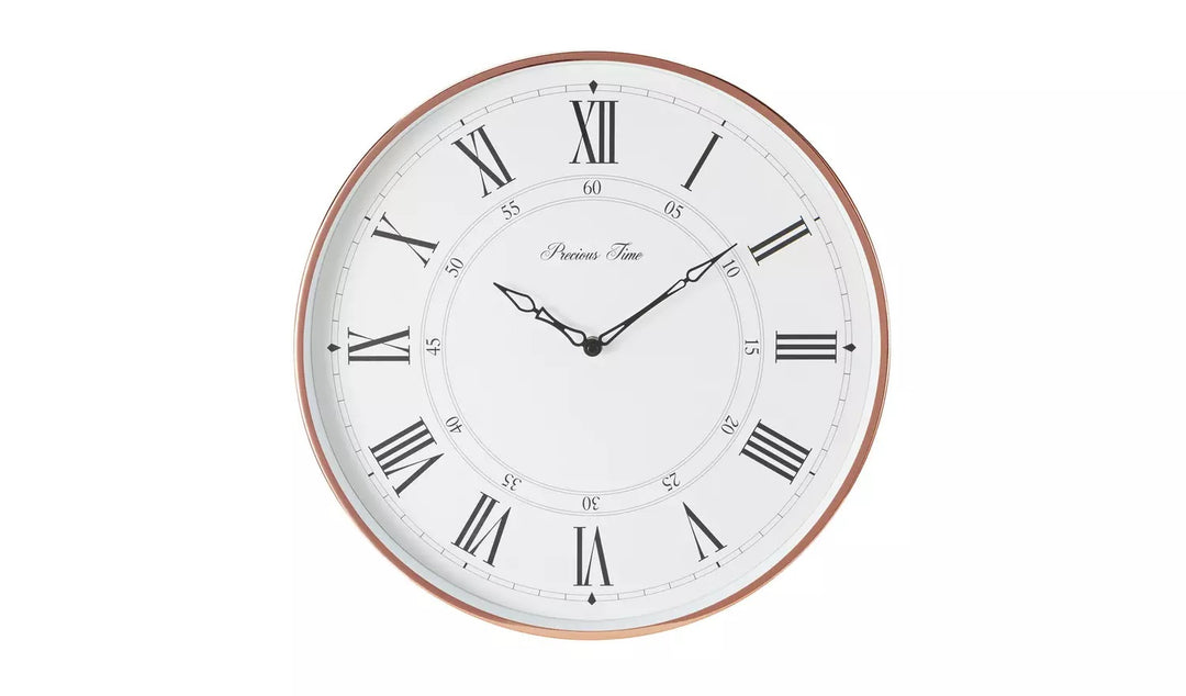 Home Wall Clock - Copper & White