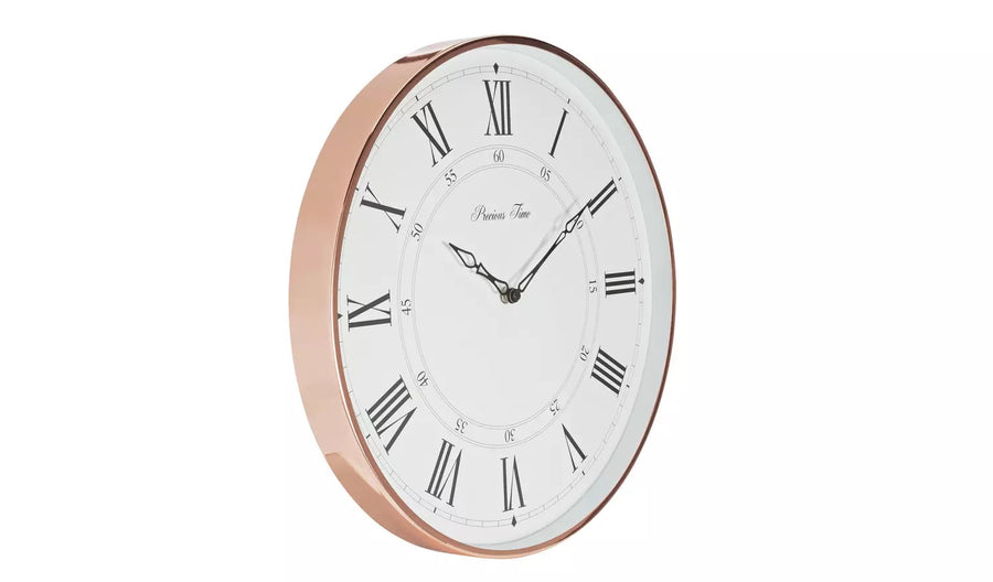 Home Wall Clock - Copper & White