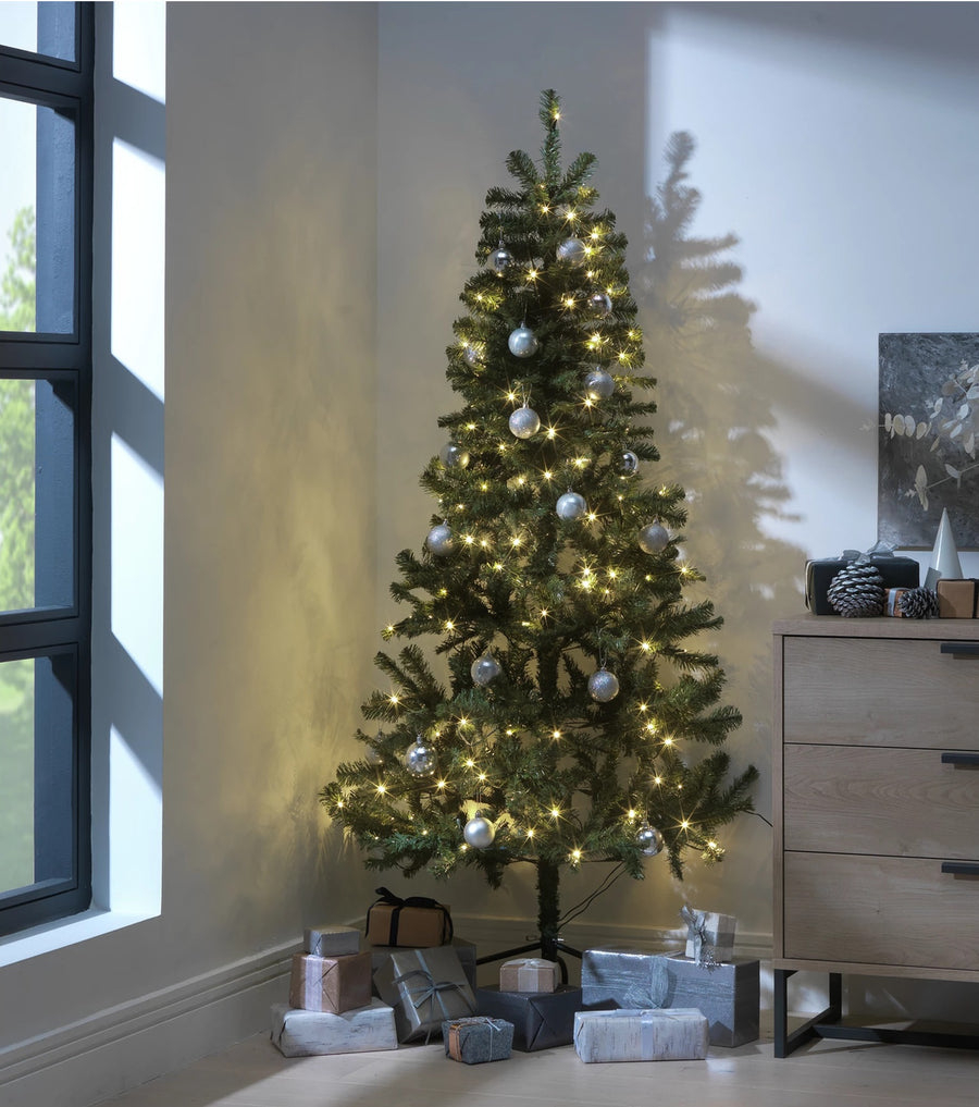 Habitat 6ft Pre-Lit Half Christmas Tree - Green