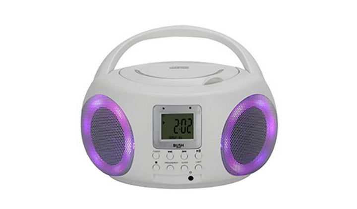 Bush Party Light Up FM Boombox CD Player - White