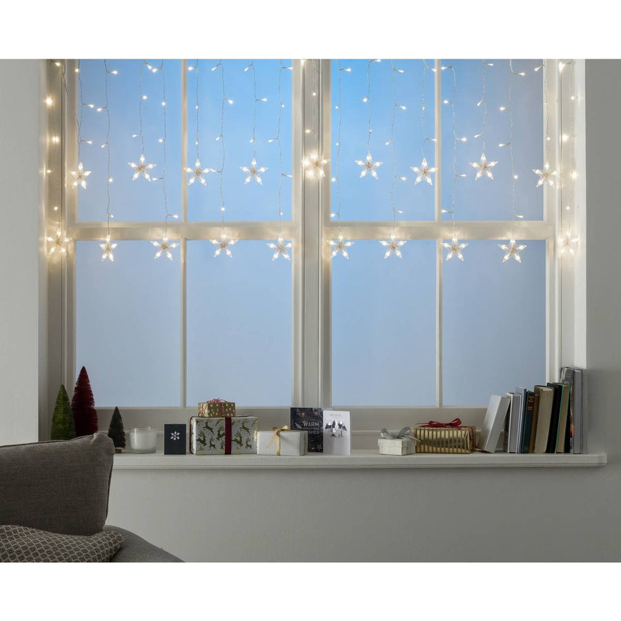 Habitat 180 LED Star Curtain Christmas Lights - Warm White