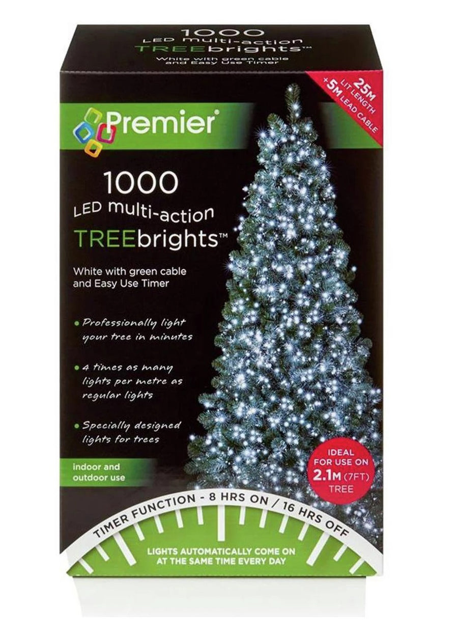 Premier Decorations 1000 LED Timer Lights - White