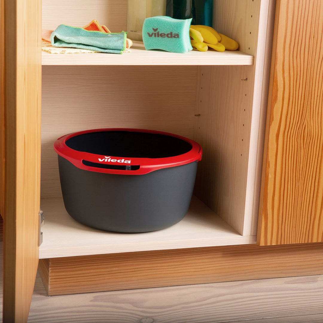 Vileda Spin & Clean Black & Red Round Compact Bucket : : Home