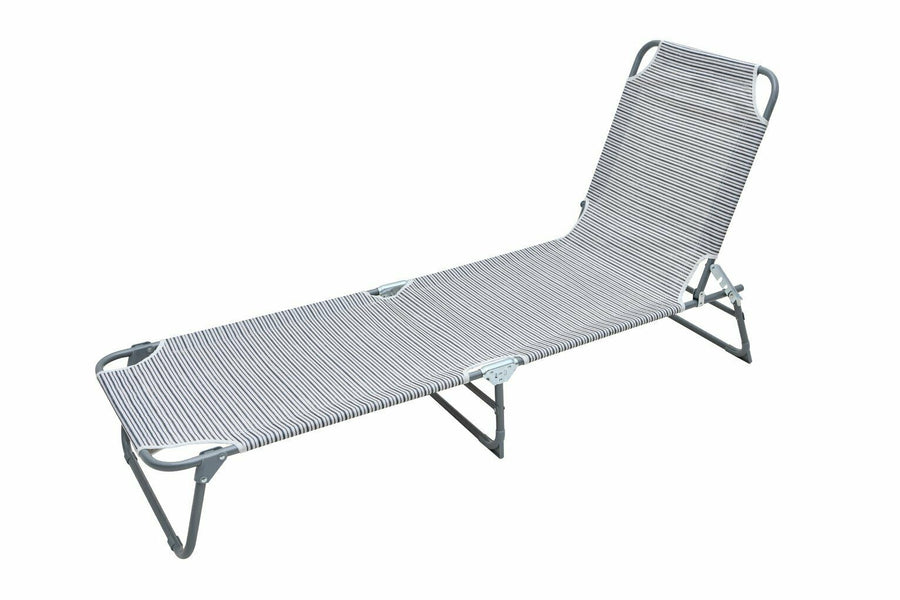 Habitat Metal Folding Sun Lounger - Stripe