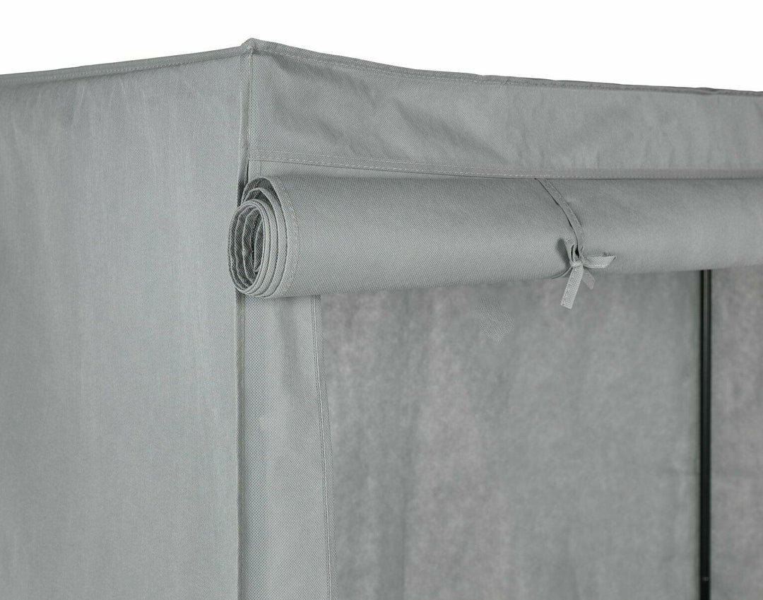 Home Covered Double Wardrobe - Grey