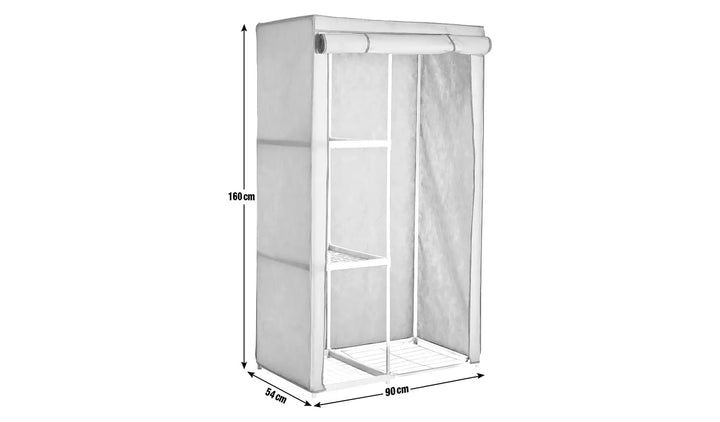 Home Covered Single Wardrobe - Cream