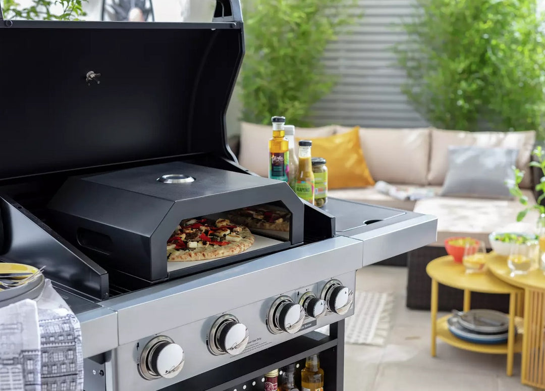 Home Pizza Oven BBQ Topper With Paddle - Black