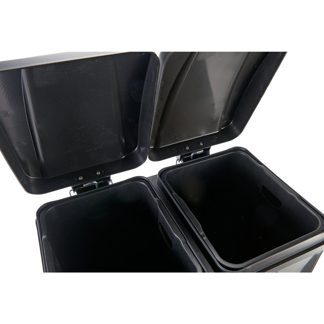 Home 55 Litre 2 Compartment Recycling Bin - Black