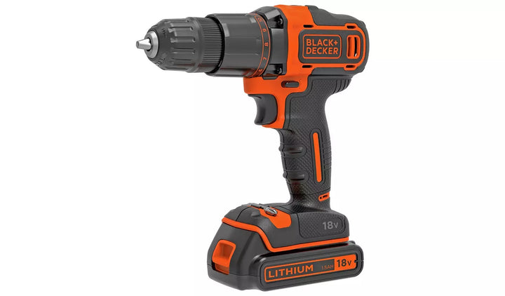 Black + Decker Cordless Hammer Drill with Battery - 18V