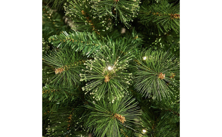 Premier Decorations Ridgemere Pre-Lit Pine Dew Drop Tip Christmas Tree - 7ft