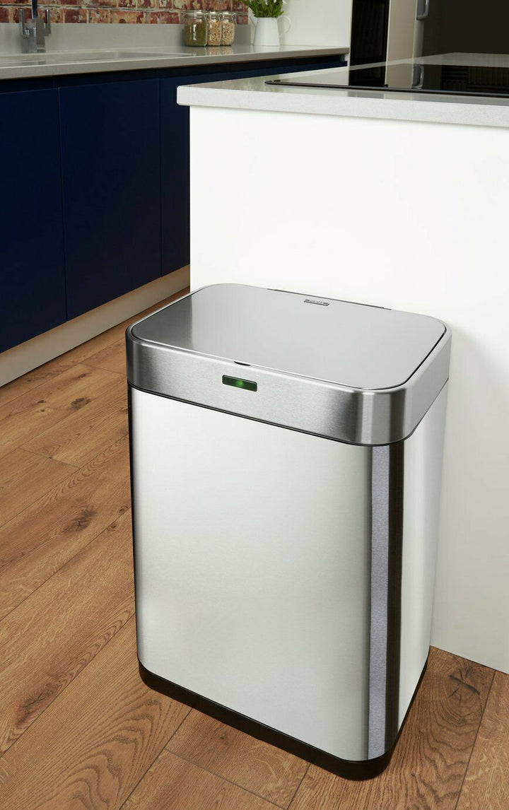 Tower 60 Litre Recycling Sensor Bin - Stainless Steel