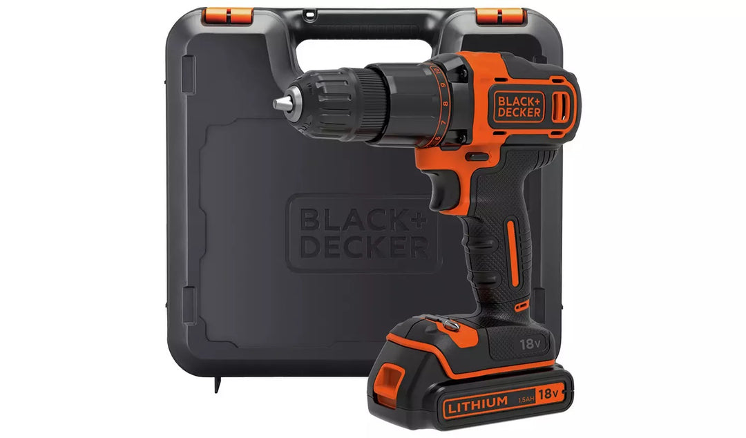 Black + Decker Cordless Hammer Drill with Battery - 18V