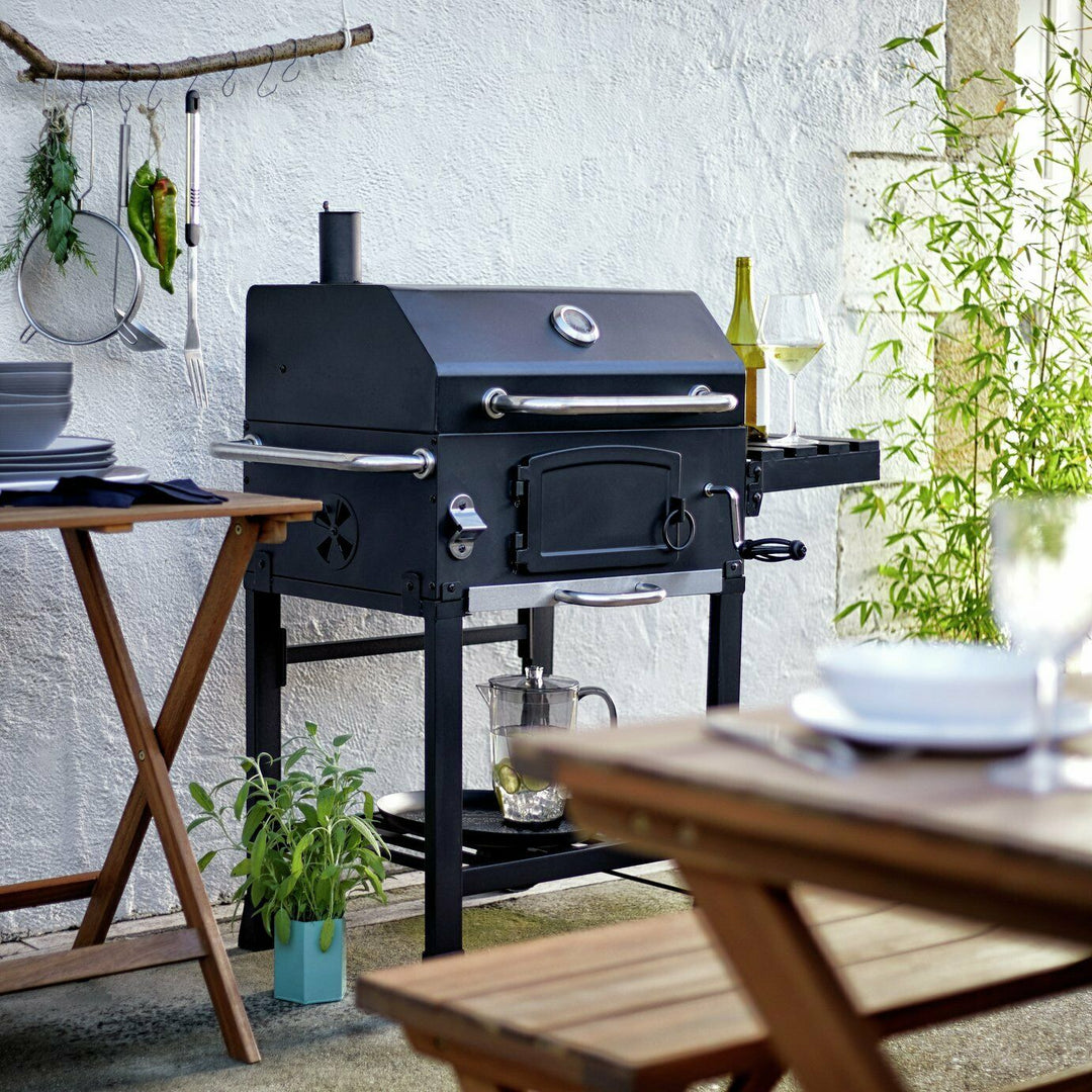 Home American Style Charcoal BBQ - Black