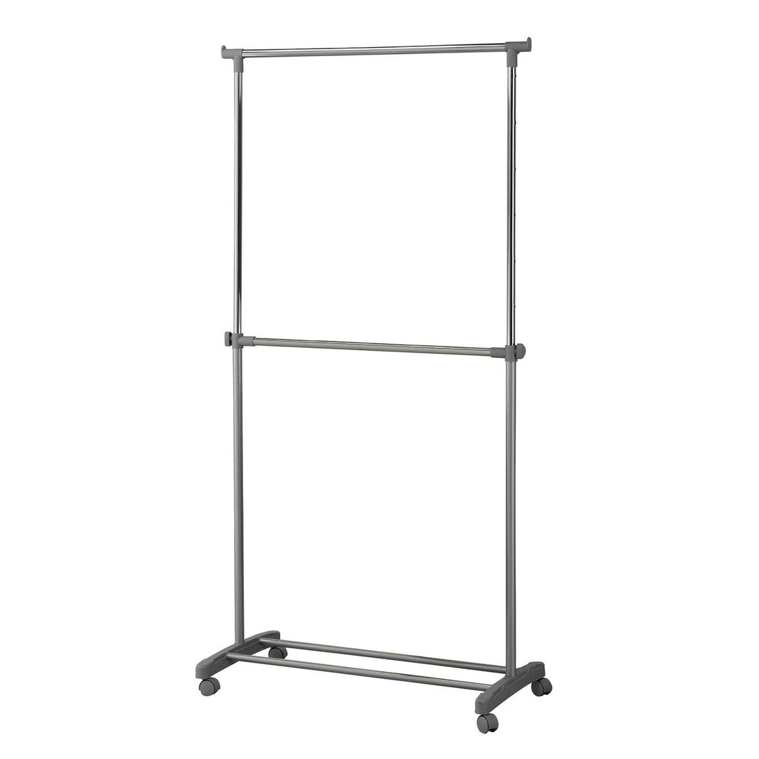 Home Adjustable Chrome 2 Tier Clothes Rail - Grey