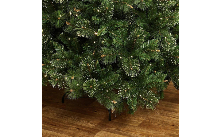 Premier Decorations Ridgemere Pre-Lit Pine Dew Drop Tip Christmas Tree - 7ft