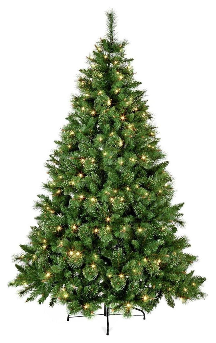 Premier Decorations Ridgemere Pre-Lit Pine Dew Drop Tip Christmas Tree - 7ft