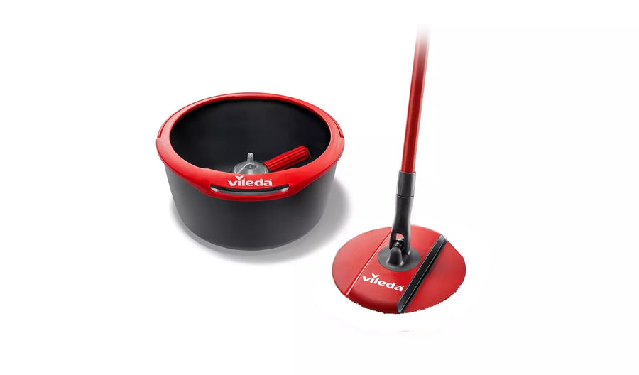 Vileda Spin & Clean Mop & Bucket Set - Black & Red (no mop head)