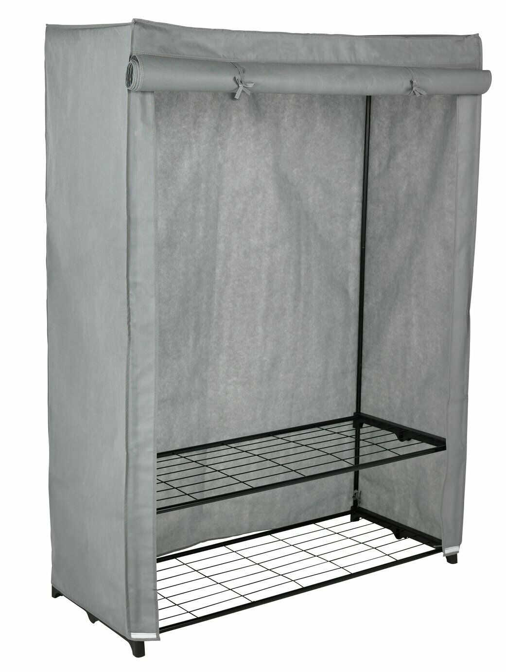 Home Covered Double Wardrobe - Grey