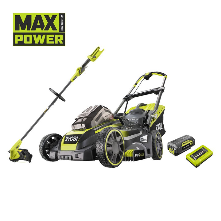 Ryobi RY36LM41LT33A-150 Cordless Lawnmower & Grass Trimmer - 36v