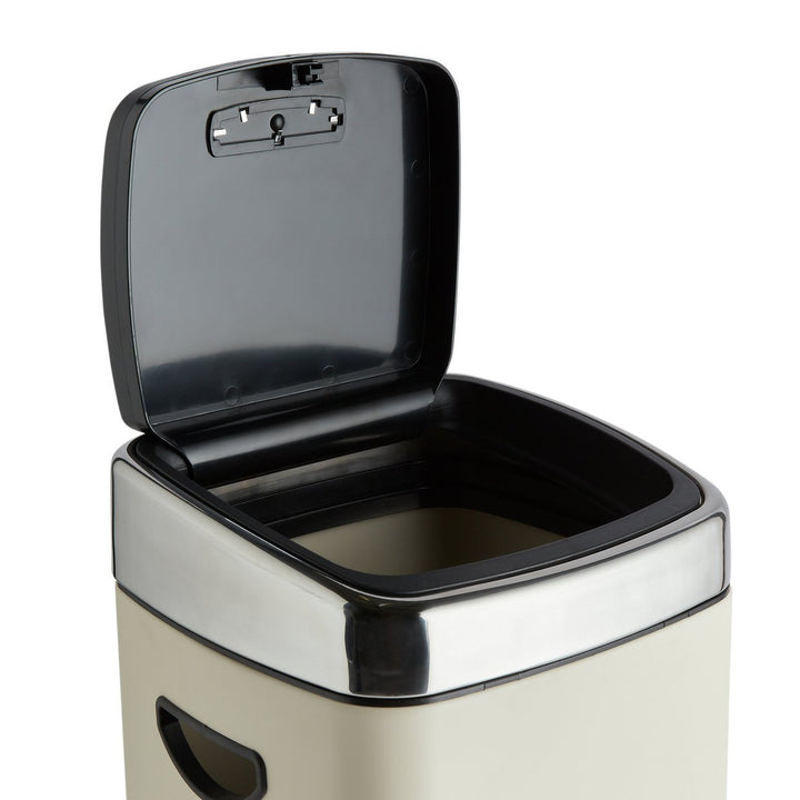 Habitat 30 Litre Square Touch Top Bin - Cream