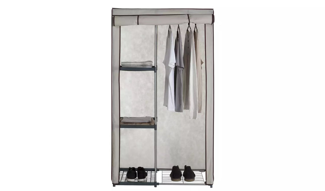 Home Covered Single Wardrobe - Cream