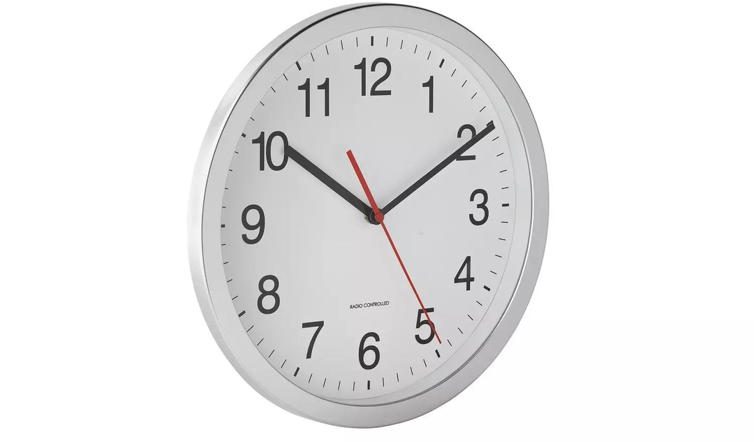 Habitat Radio Controlled Wall Clock - Silver