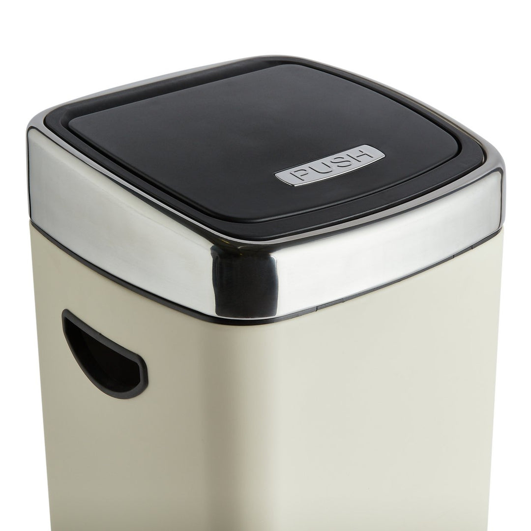 Habitat 30 Litre Square Touch Top Bin - Cream