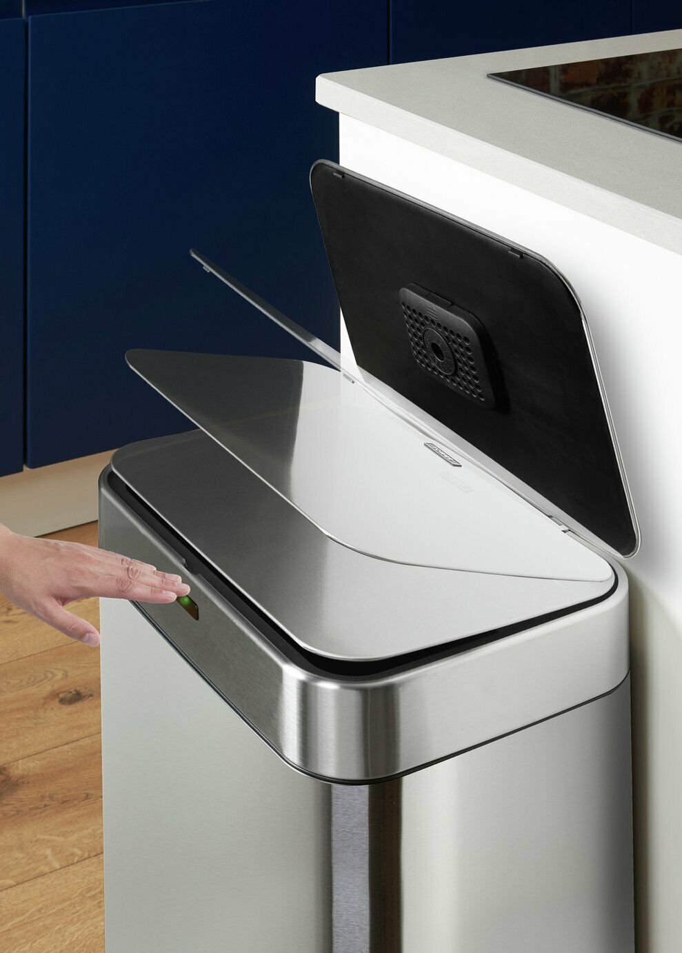 Tower 60 Litre Recycling Sensor Bin - Stainless Steel